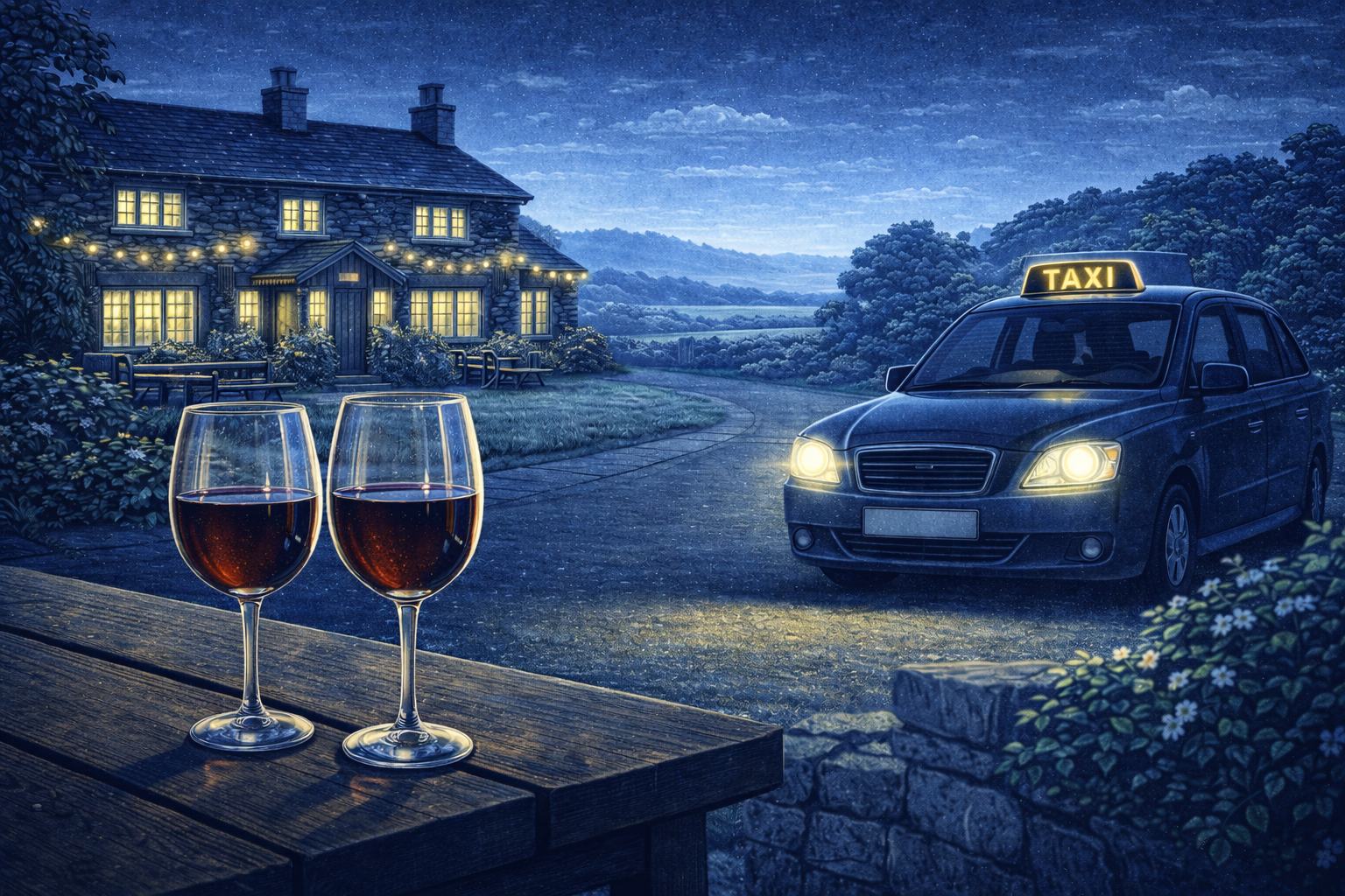 Reminder to take a taxi instead of driving after drinking